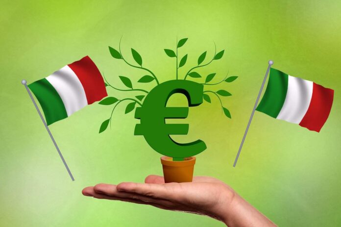 soldi che rendono e bandiere Italia