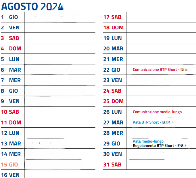 dettaglio aste BTP agosto 2024