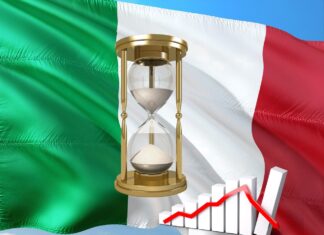 bandiera Italia con clessidra