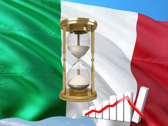 bandiera Italia con clessidra