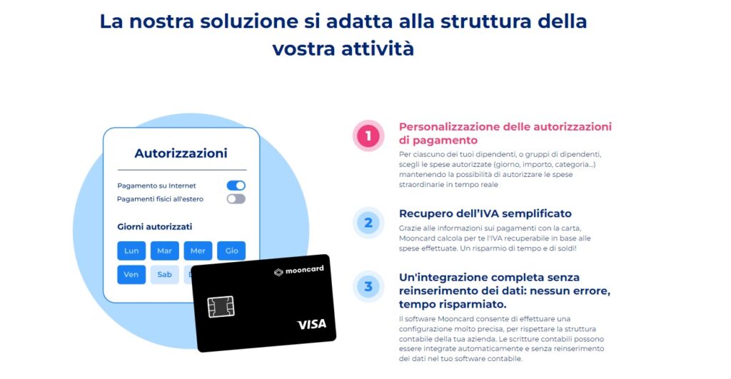 mooncard software gestione spese