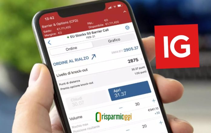 mobile trading sulle barrier options di IG