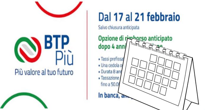 BTP Più da 17 al 21 febbraio